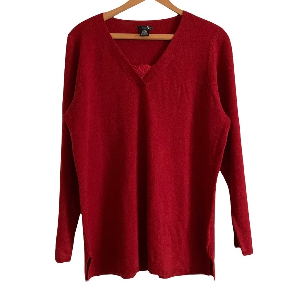 East 5th Woman Red Long Sleeve Blouse Size 1X